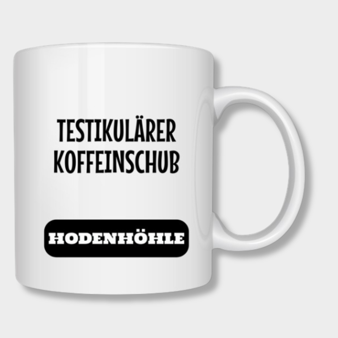 "Testikulärer Koffeinschub" - Eier Kaffeetassen