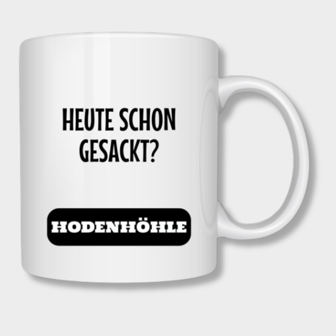 "Heute schon gesackt?" - Eier Kaffeetassen